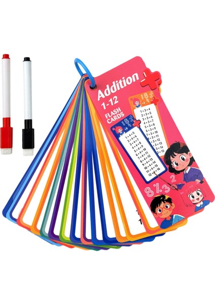 Çocuklar Matematik Flashcard'ı Tekrar Kullanılabilir Yırtılmaya Dayanıklı 15 Kart Toplama (Yurt Dışından)