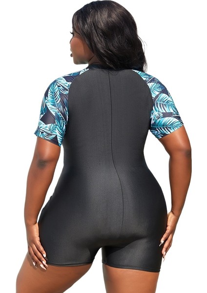 Yaz Sporları Tek Parça Mayo Kadın Uzun Kollu Baskılı Mayo Kadın Büyük Beden Sörf Takımı Beden: 0xl (Yurt Dışından) fiyatları