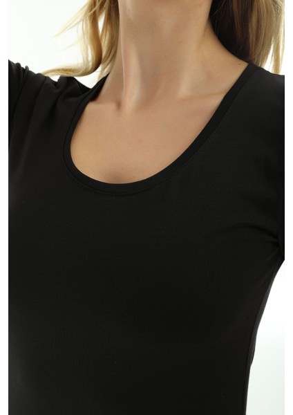 Kısa Kollu U Yaka Slim Fit Kadın Body T-Shirt 2038 modelleri