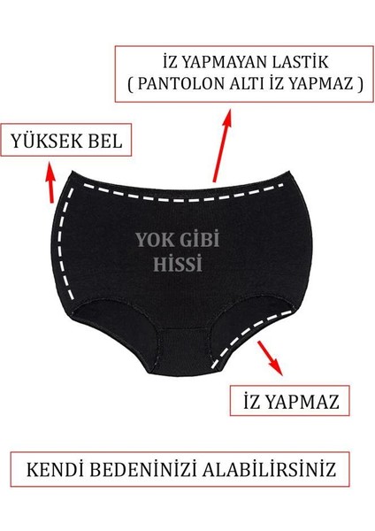 (5 adet) Compact Penye Pamuk Elastan Yüksekbel Klasik İz Yapmaz Slip Boxer Kadın Külot 2058