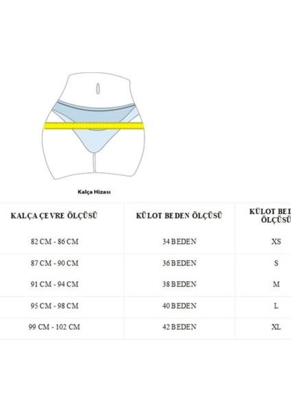 (5 Adet) Yüksekbel Classic Yanı Kalın Brief Kadın Külot 2056