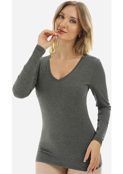 Uzun Kollu V Yaka Slim Fit Kadın Body 2039 fiyatları