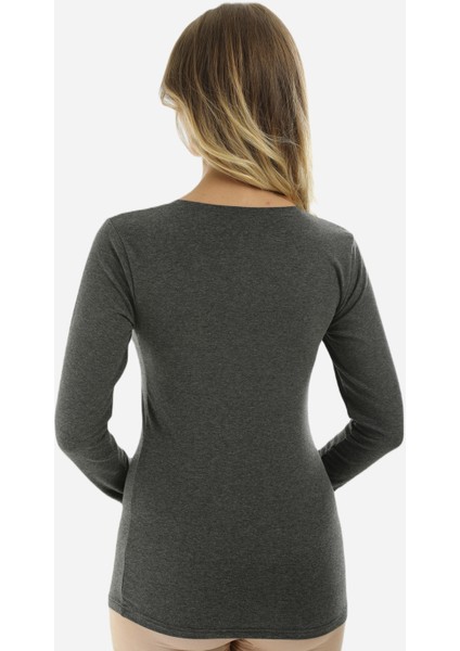 Uzun Kollu V Yaka Slim Fit Kadın Body 2039 indirimleri