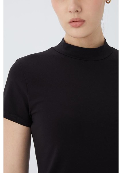 Balıkçı Yaka Kısa Kol Kadın Body T-Shirt 2046 modelleri