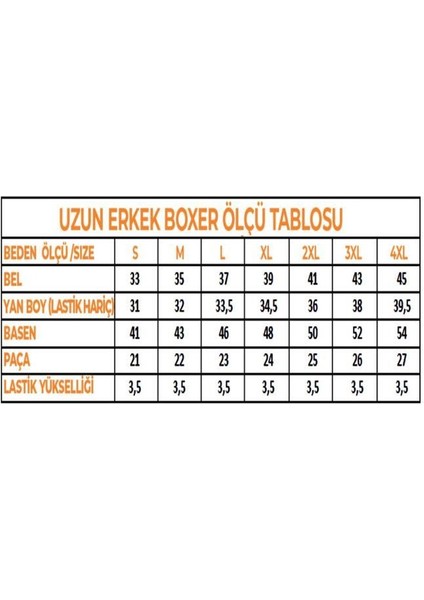 6'lı UZUN Likralı Erkek Boxer 1084 (Siyah Renk)