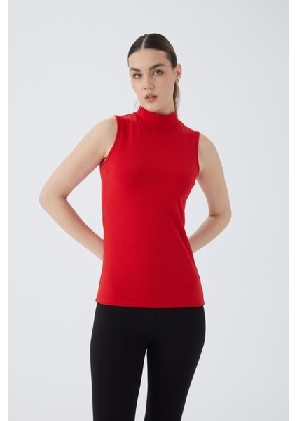 Balıkçı Yaka Sıfır Kol Kadın Body T-Shirt 2045