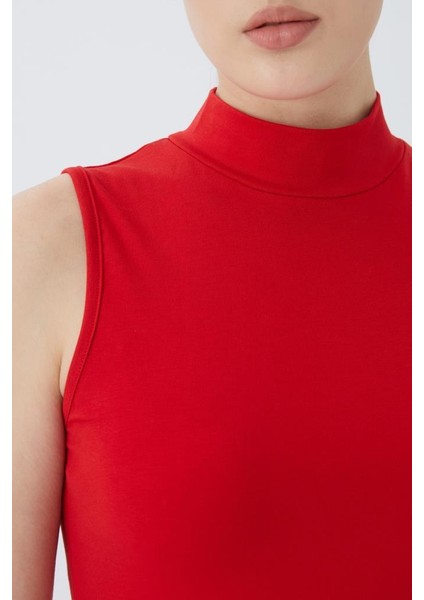 Balıkçı Yaka Sıfır Kol Kadın Body T-Shirt 2045 modelleri