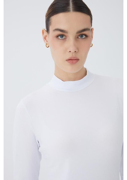 Balıkçı Yaka Uzun Kol Kadın Body T-Shirt 2047 modelleri
