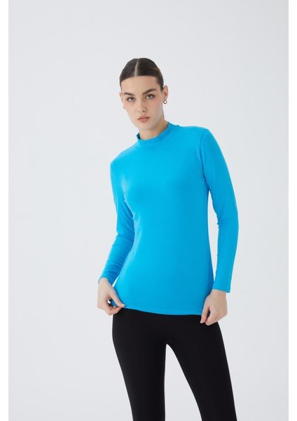 Balıkçı Yaka Uzun Kol Kadın Body T-Shirt 2047