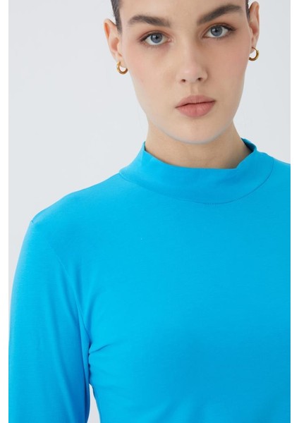 Balıkçı Yaka Uzun Kol Kadın Body T-Shirt 2047 modelleri