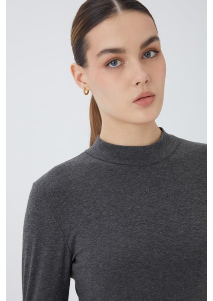 Balıkçı Yaka Uzun Kol Kadın Body T-Shirt 2047 modelleri