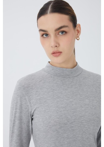 Balıkçı Yaka Uzun Kol Kadın Body T-Shirt 2047 modelleri