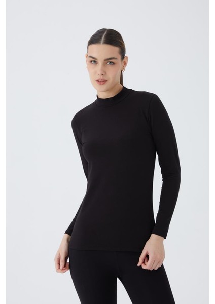 Balıkçı Yaka Uzun Kol Kadın Body T-Shirt 2047
