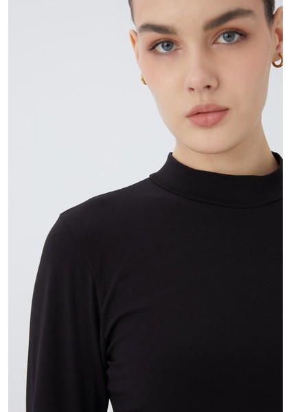 Balıkçı Yaka Uzun Kol Kadın Body T-Shirt 2047 modelleri