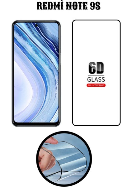 Redmi Note 9s 6d Tam Kaplayan Ekran Koruyucu ve Şeffaf Kılıf 2li Avantajlı Paket