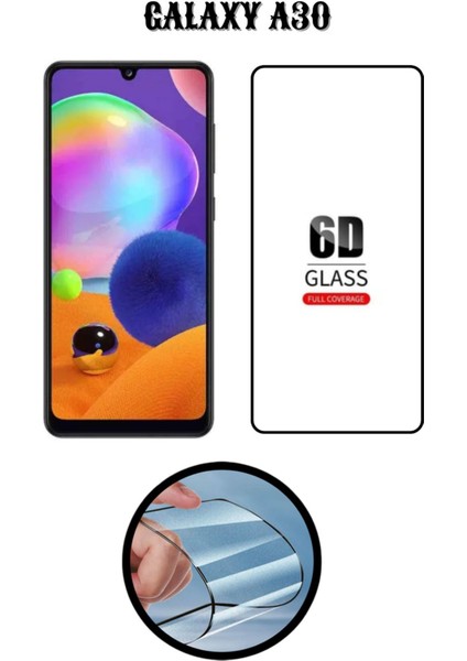 Samsung A30 6d Tam Kaplayan Ekran Koruyucu ve Şeffaf Kılıf 2li Avantajlı Paket indirimleri