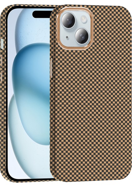 iPhone 15 Kılıf M-safe Şarj Özellikli Karbon Fiber Görünümlü Gros Kapak