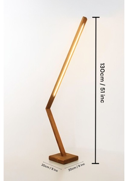 Dekoratif Ahşap Ayaklı Uzaktan Kumandalı Gün Işığı Neon LED 12V Köşe Lambader 130CM indirimleri
