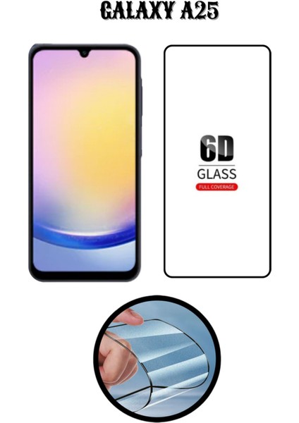 Samsung A25 6d Tam Kaplayan Ekran Koruyucu ve Şeffaf Kılıf 2li Avantajlı Paket fiyatları