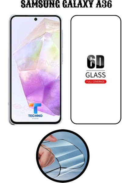 Samsung A36 6d Tam Kaplayan Ekran Koruyucu ve Şeffaf Kılıf 2li Avantajlı Paket indirimleri