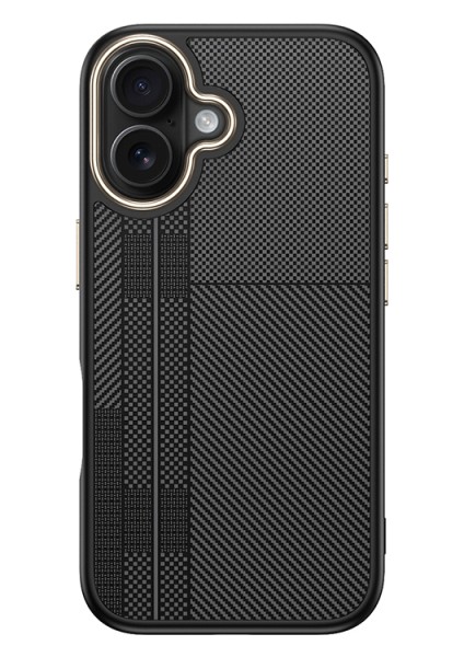 Iphone 16 Kılıf Karbora Premium Magsafe Destekli Karbon Görünümlü Sert Premium Kapak