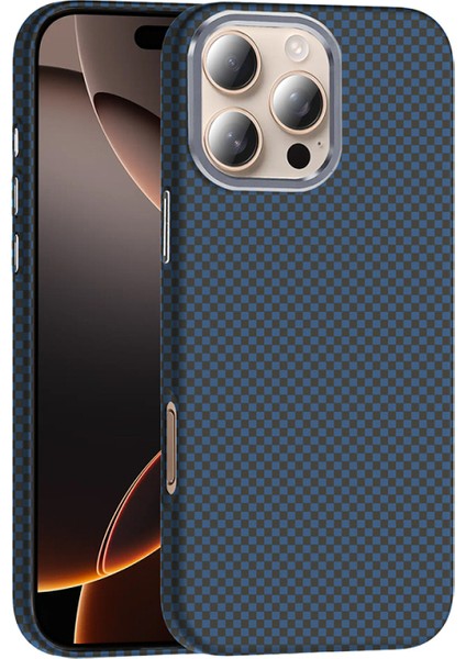 iPhone 16 Pro Kılıf M-Safe Şarj Destekli Karbon Tasarımlı Voltra Premium Kapak