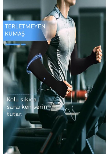 Spor Kolluk 1 Çift Bisiklet Sürme Balıkçılık Yanık Koruma Penyesi Parmak Geçirmeli Kolluk Ekipman