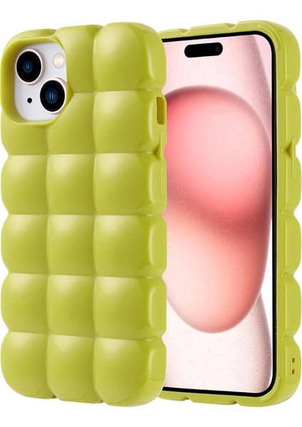 Iphone 15 Kılıf Kabartmalı Şık Lunabuff Silikon Kapak