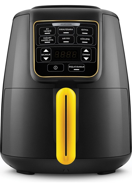 Air Pro Cook 3 in 1 XL Ev Yemeği, Közleme, Airfryer Black Gold 4L