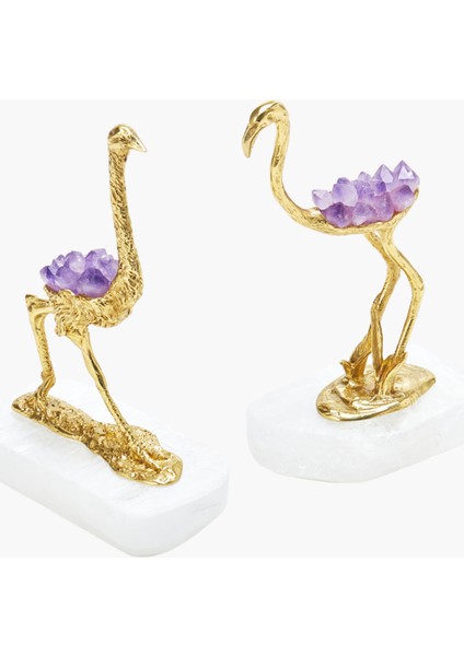 Standlı Kuğu Obje Mor L 16X10X20CM fiyatları