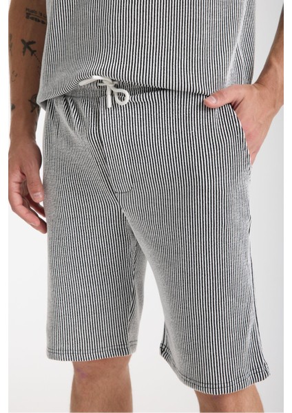 Erkek Gri Basic Regular Alt Üst Şort Takım