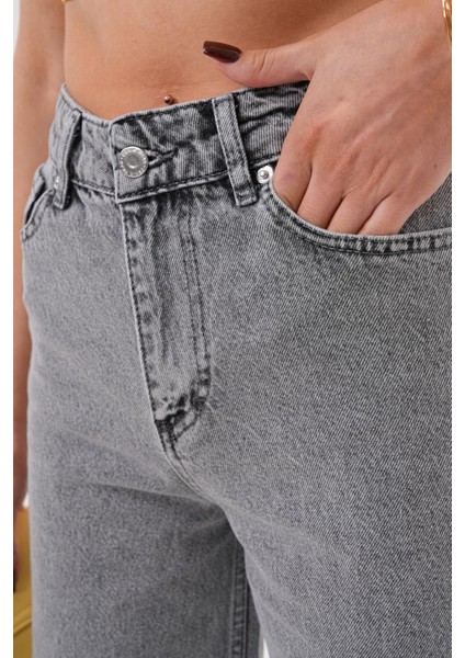 Kadın Palazzo Salaş Paça Süper Yüksek Bel Jean Pantolon Füme indirimleri