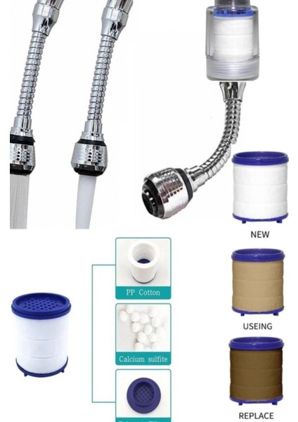 Su Tasarruflu Oynar Uzun Başlıklı Batarya Musluk Ucu Arıtma Filtreli Pas Tortu Önleyici Mutfak Evye fırsatları