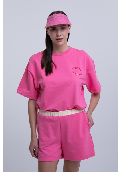 Kadın Pembe Şort - Rahat Bel Lastikli, Günlük ve Spor Kullanıma Uygun fiyatları
