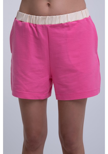 Kadın Pembe Şort - Rahat Bel Lastikli, Günlük ve Spor Kullanıma Uygun indirimleri