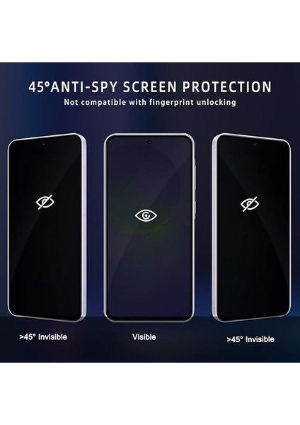 Samsung Galaxy A36 Uyumlu Privacy Hayalet Gizli Tam Kaplayan Ekran Koruyucu 2 Adet