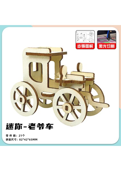 Ahşap Maket Puzzle Oyuncaklar Anaokulu Aktiviteleri Mini El Yapımı 3D Üç Boyutlu Puzzle (Yurt Dışından)