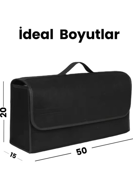 Ankaflex Bagaj Organizer Çanta Siyah Kalın Halı Bagaj Çantası Çıtçıtlı modelleri