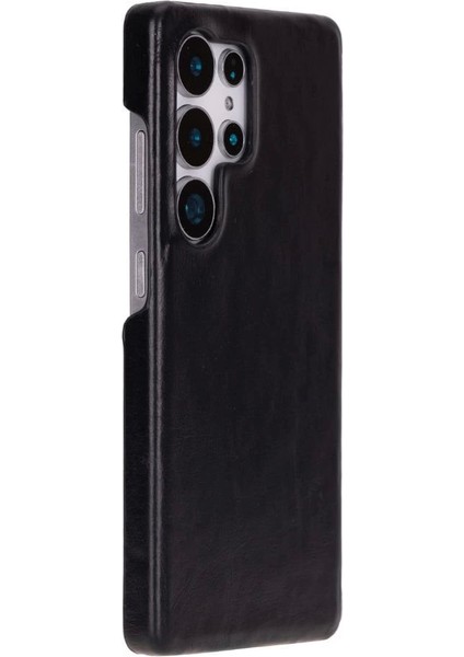 Samsung Galaxy S25 Ultra Uyumlu, Hakiki Deri, El Yapımı Arka Kapak, Kömür Siyah indirimleri