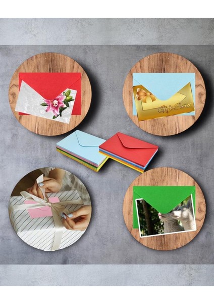 Renkli Küçük Zarf 7x9 cm 100 Lü Paket indirimleri