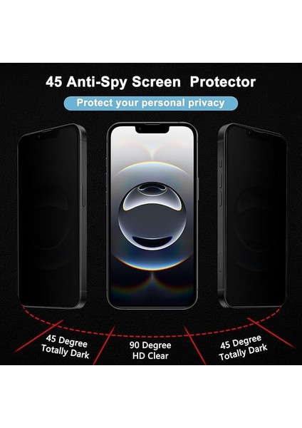 Apple iPhone 16E Uyumlu Privacy Hayalet Gizli Tam Kaplayan Ekran Koruyucu 2 Adet