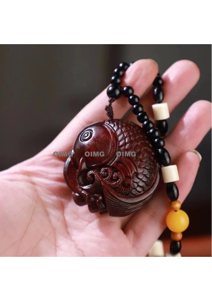 Yeni Xiaoye Zitan Kulp Parçası Servet Cazibesi Kolye Cesur Oyun Parçası Wen Caijin Kolye Ahşap Kültürel Merak (Yurt Dışından)