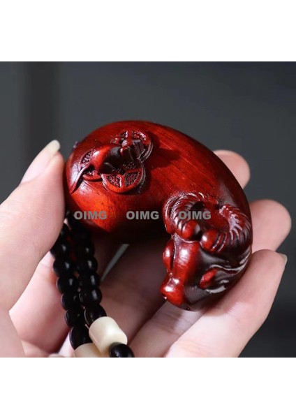 Yeni Xiaoye Zitan Kulp Parçası Servet Cazibesi Kolye Cesur Oyun Parçası Wen Caijin Kolye Ahşap Kültürel Merak (Yurt Dışından)