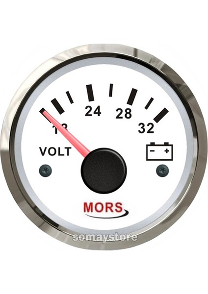Marine Mors Voltmetre Göstergesi 24 V Ø: 55 mm Beyaz