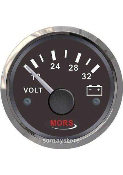 Marine Mors Voltmetre Göstergesi 24 V Ø: 55 mm Siyah