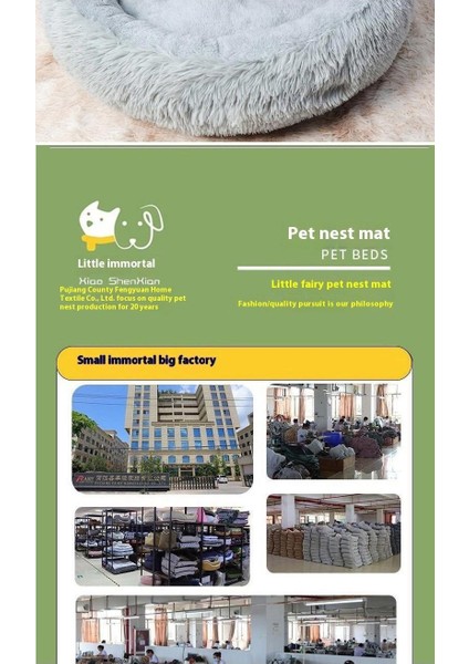 Kedi Kumu Yuvarlak Yuva Peluş Pet Yatak (Yurt Dışından)