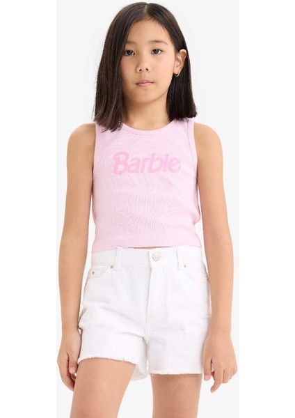 Yeni Sezon Kız Çocuk Barbie Bisiklet Yaka Atlet