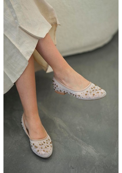 Barbi Taşlı Abiye Fileli Babet Bej fiyatları