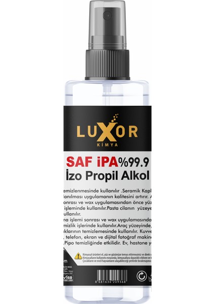 Kimya %99.9 Saf Ipa Izo Propil Temizleyici 195 ml