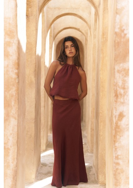 Malmvira Kiremit Keten Crop Etek Takım